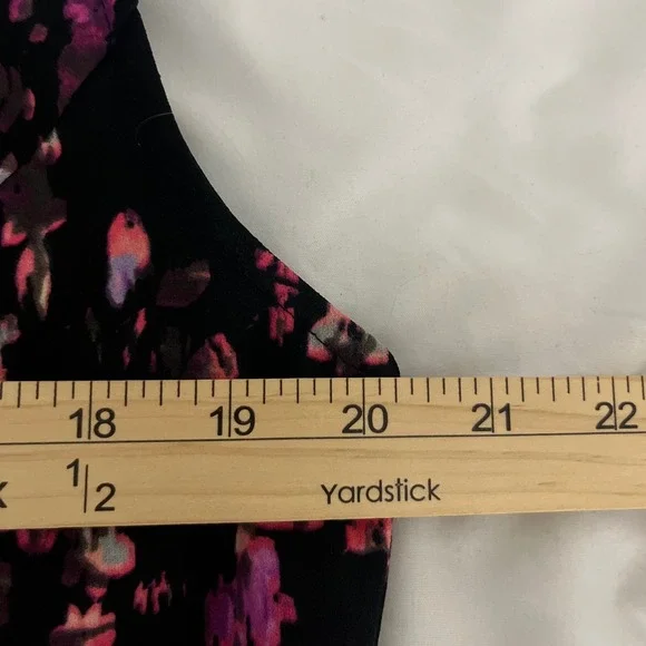 London Times Woman Black Pink Floral A-Line Psychedelic Dress Plus Size 16W - Picture 6 of 10